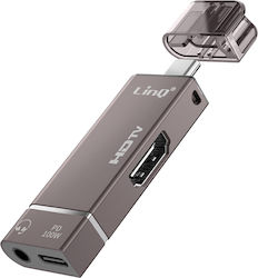 Linq Mini Hub Adapter Usb-c Zu Hdmi 4k Jack 3.5mm Usb-c 100w Grau Linq Mini Hub Adapter Usb-c Zu Hdmi 4k Jack 3.5mm Usb-c 100w Grau