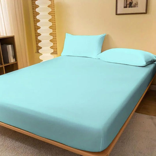 Pucioasa Cearceaf De Pat Single Cu Hugger Din Cauciuc 100x200cm Verde Mentă