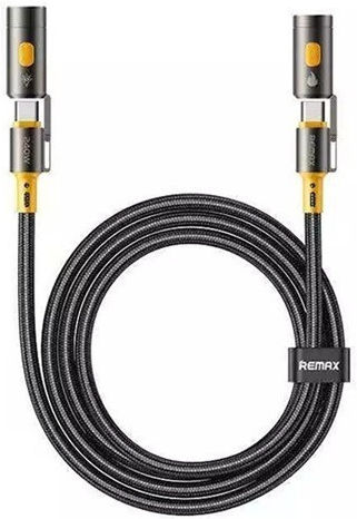 Remax LED / Braided Cable USB-C Male - USB-C 240W PD Black 1.2m CB21