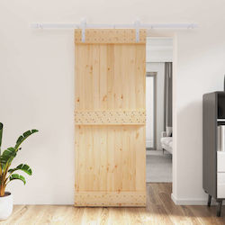 Vidaxl Συρόμενη Πόρτα Φυσικό Λευκό 85 X 210 Cm