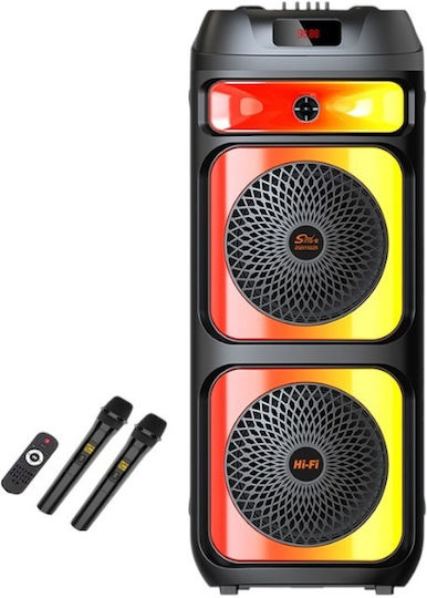Karaoke Speaker with Wireless Microphones and Lighting Effects ZQS-10225 102258 Black