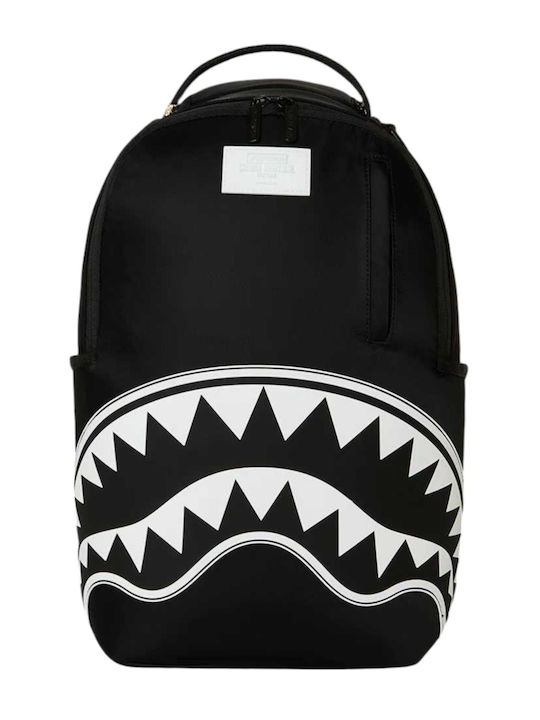 Sprayground School Backpack Junior High-High School U Shark Central White Stencil Shark Black Nylon