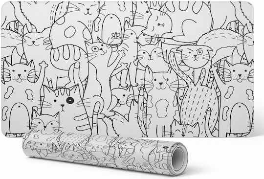 Schreibtischunterlagen Schutzmatte Tastatur Maus Spiel Design Katze 120x60 cm