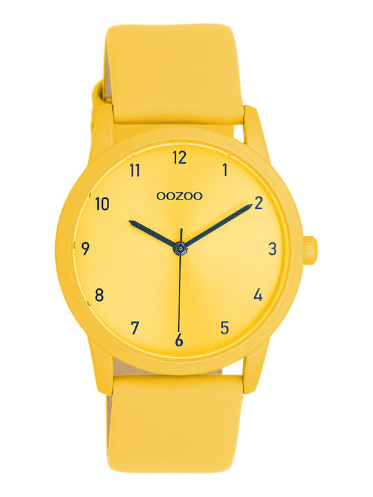 Oozoo Herrenuhren Batterie mit Gelbem Gummiarmband