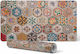 Covoraș Antiderapant Protecție Birou Model Mozaic Flori 120x60 Cm