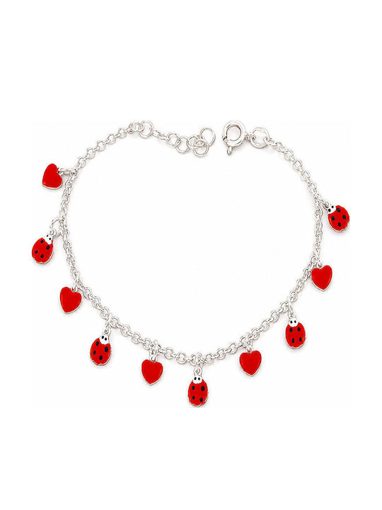 Ios Kids Bracelet Silver With Heart And Stones