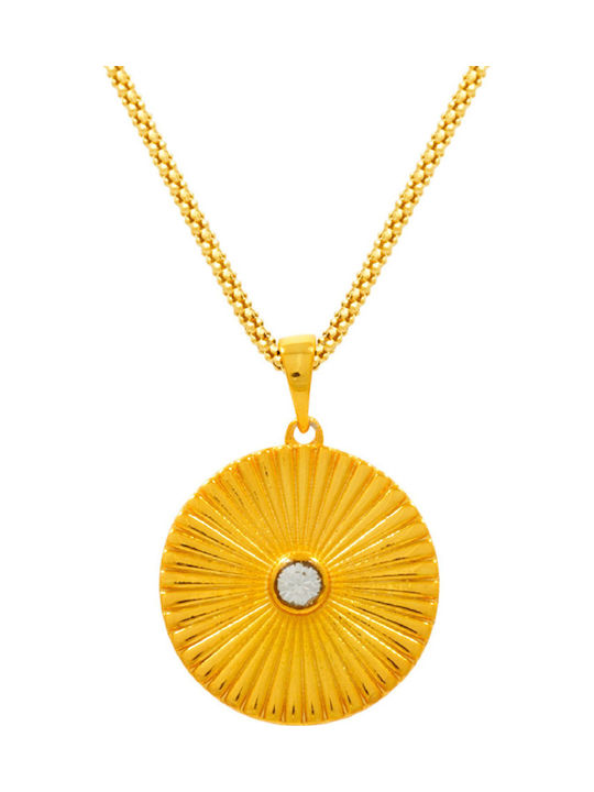 Bizoutaki Necklace from Gold Plated Silver with Zircon