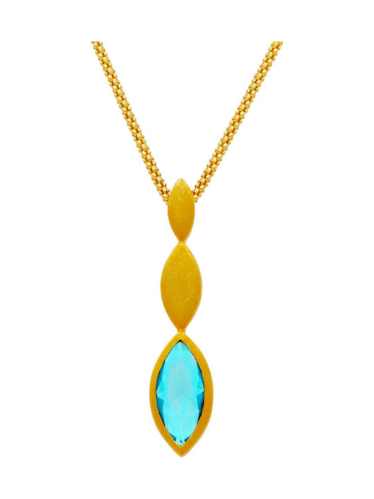 Bizoutaki Necklace From Gold Plated Silver Blue