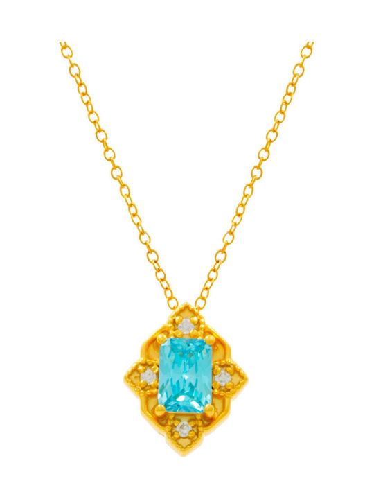 Bizoutaki Necklace from Gold Plated Silver Blue