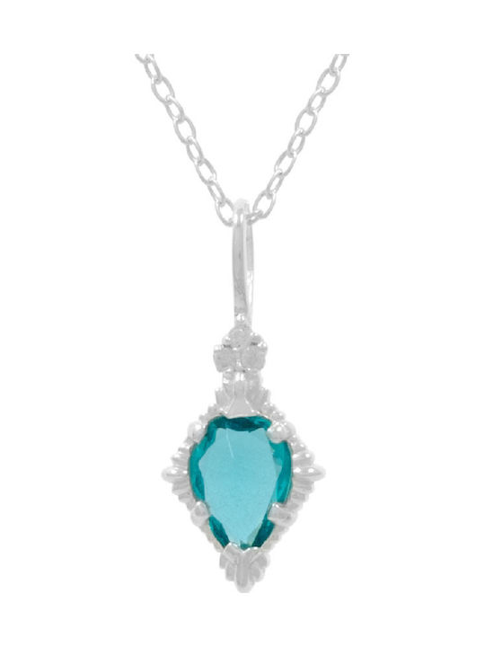 Bizoutaki Silver Necklace Blue