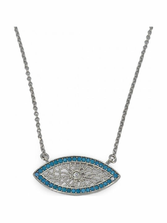 Goudassilver Halskette Mit Auge Aus Silber Türkis