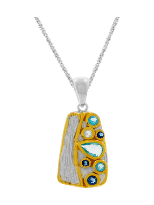 Bizoutaki Silver Necklace Blue