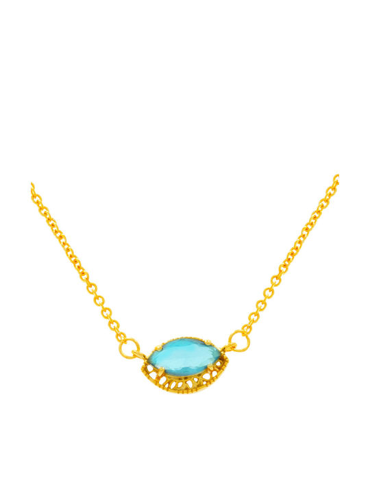 Bizoutaki Necklace From Gold Plated Silver Blue