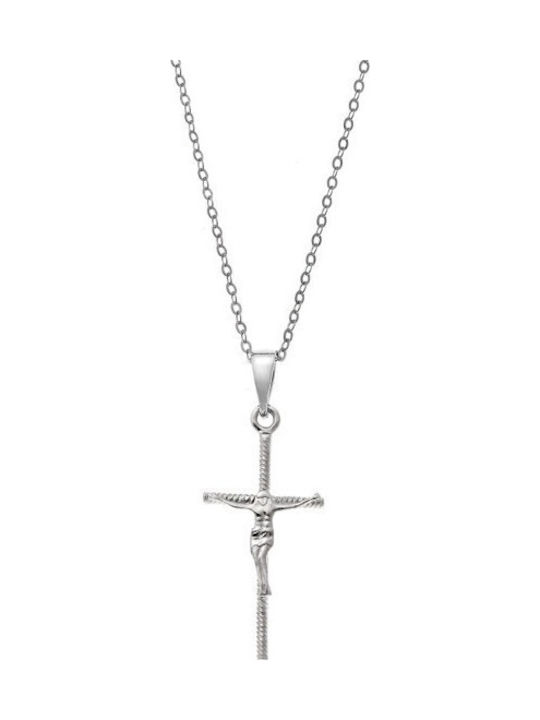 Senza Women's Cross with Crucified Silver