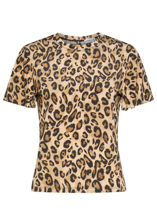Women's Blouse Short Sleeve Animal Print Multicolour