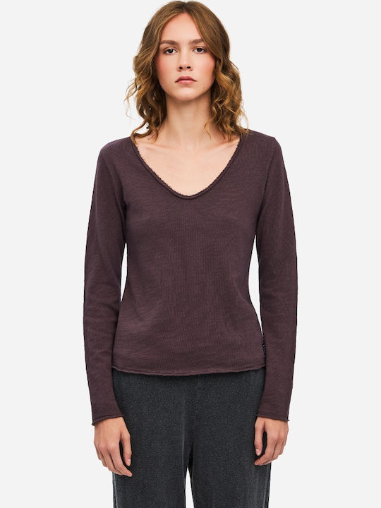 Women's Cotton Burgundy Blouse