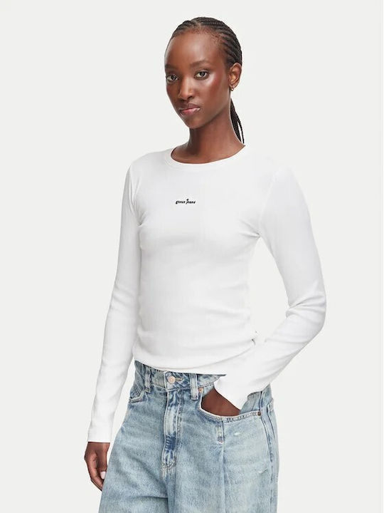 Guess Star Damenbluse Langärmelig Weiß