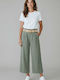 Damenhose mit Gummiband in lockerer Passform Khaki