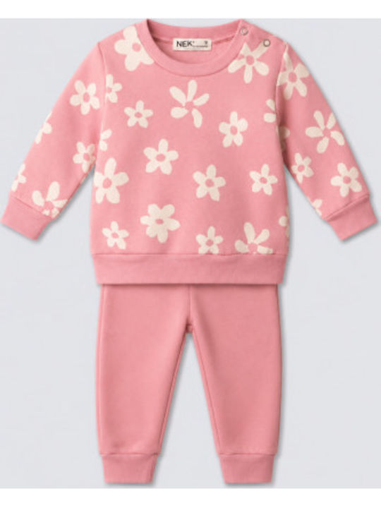 Nek Kids Wear Kids Sweatpants Set Fuchsia 2 Pieces