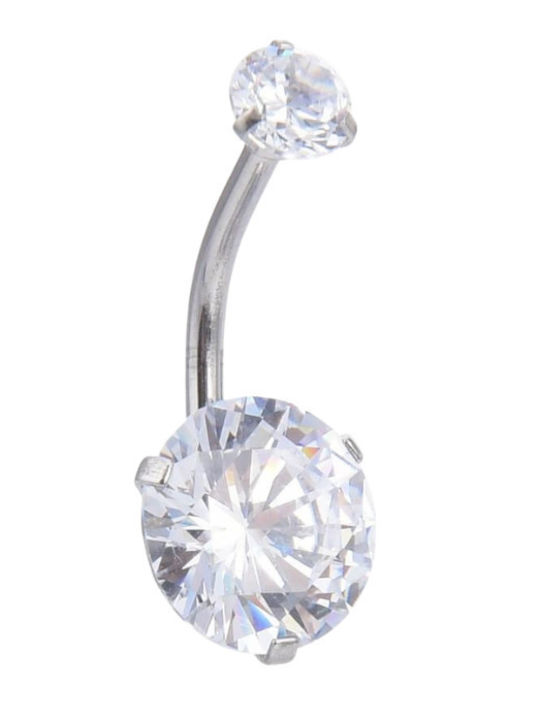 Silver And More Обеца за пъп от стомана 1.6mm Сребрист