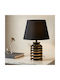 Keskor Ceramic Table Lamp for E14 Fitting with Black Shade and Base