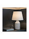 Keskor Ceramic Table Lamp for E14 Fitting with White Shade and Base