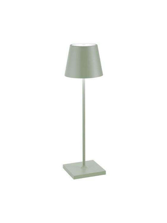 Zafferano LED Table Lamp with Green Shade and Base