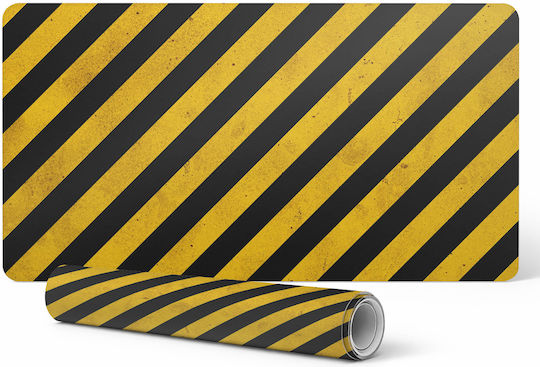 Protective Decorative Desk Mat Diagonal Warning Stripes 90x45 Cm