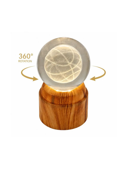 Decorative Rotating LED Warm White Crystal Ball 214-Basketball