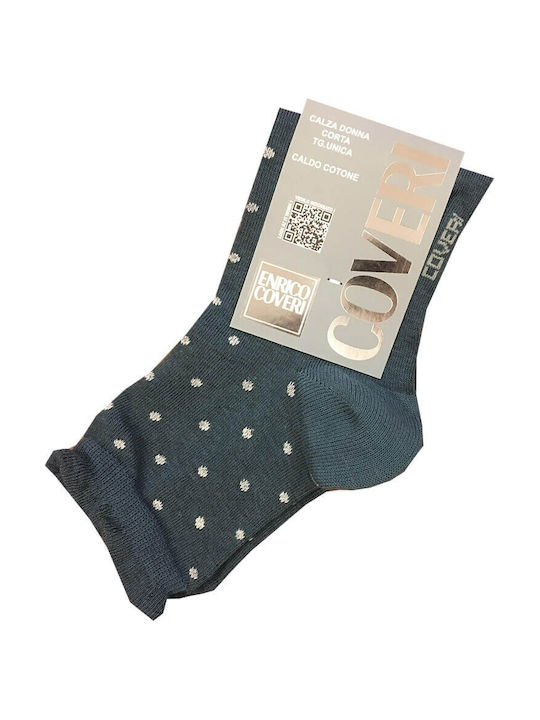 Enrico Coveri Women's Socks with Petrol Patterns