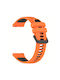 Silicone Strap Cross Texture Two-Tone Amazfit Bip 6 46mm Orange+Black