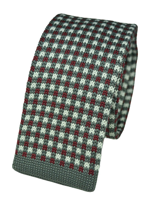Men's Knitted Tie In Grey Colour