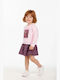 Girls Dress Long Sleeve Velvet Set with Top Pink