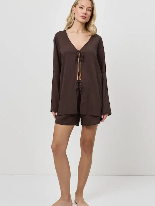 Aruelle Summer Women's Pyjamas Set Brown