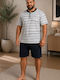 Rimoli Plus Size Summer Men's Cotton Pyjamas Grey