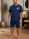 Rimoli Plus Size Summer Men's Cotton Pyjamas Blue