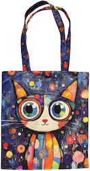 Inspiral Tree Tote Shoulder Bag Fabric Cat Multicolour