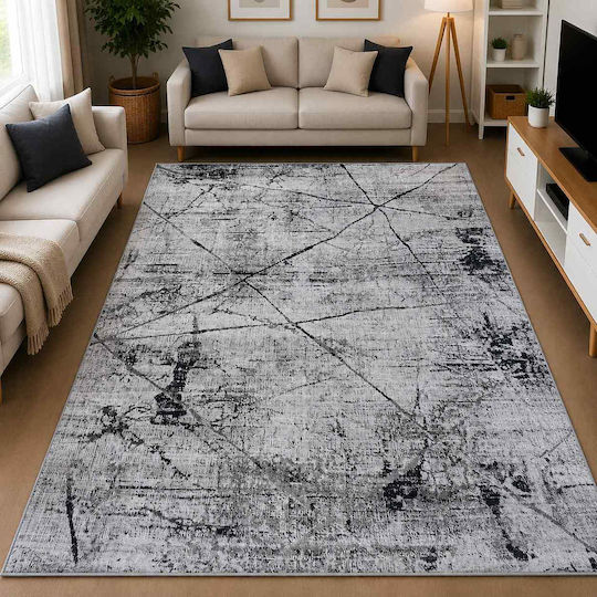 Non-Slip Rectangular Grey Rug 120x180cm