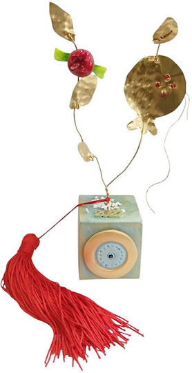 Kalliopi Silver Tabletop New Year's Lucky Charm Pomegranate Bronze Metal 2027 5x5cm