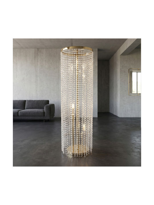 Keskor Lampadare De Podea Înălțime 114xLungime 34cm Cu Bază De Bec E14 Auriu Keskor Lampadare De Podea Înălțime 114xLungime 34cm Cu Bază De Bec E14 Auriu