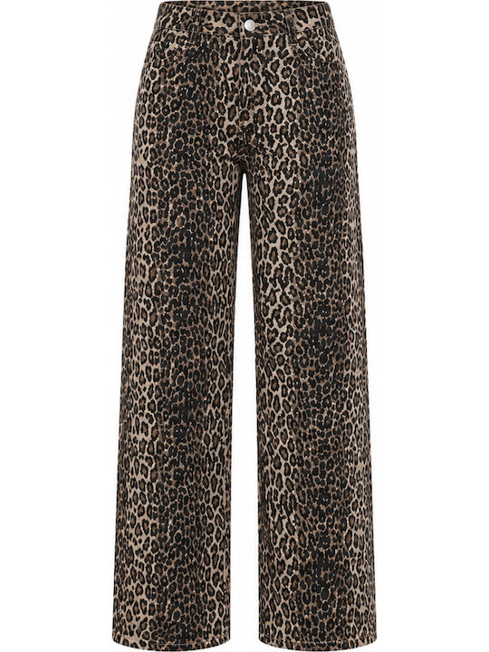 High Waist Flared Brown Sweatpants