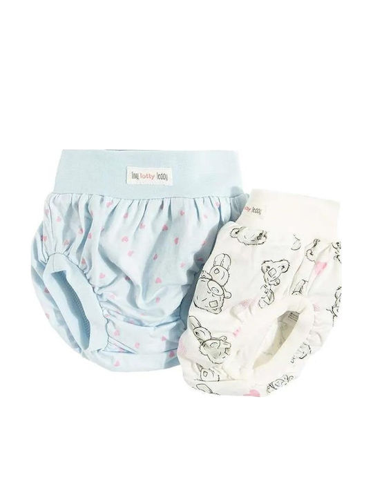 Kids Shorts Bermudas Fabric White Blue 2 Pieces