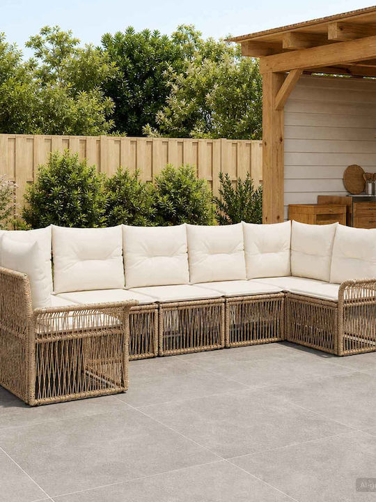 Canapea De Colț Pentru Exterior Din Rattan Cu Perne 70.5x62x70cm