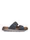 Leder Herrensandalen in Blau Farbe