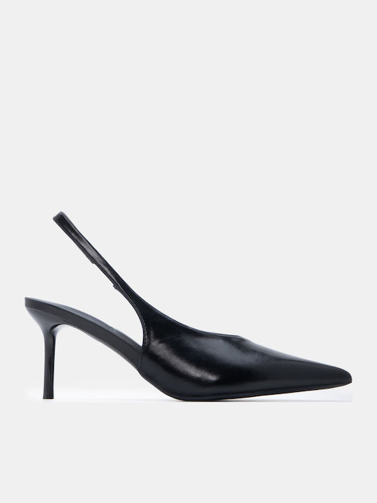 Luigi Pointed Toe Heels with Medium Black Heel