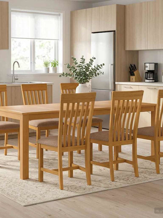 Kitchen Table with 6 Chairs 100x100cm