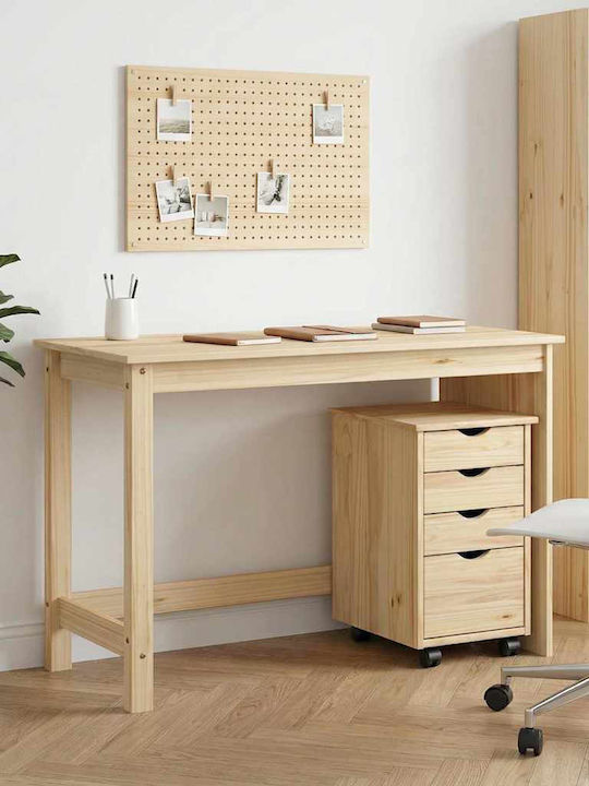 vidaXL Schreibtisch Aus Massivholz Braun 112x50...