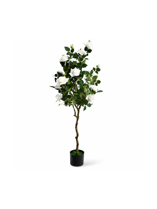 Copac Artificial Trandafir Alb Ghiveci 135cm 88326-1