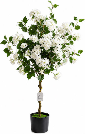 Τεχνητή Ορτανσία Λευκή Γλάστρα 140cm 88325-1
