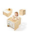 Kids Table Set with Chairs for Painting Made of Beige Wood Vevor